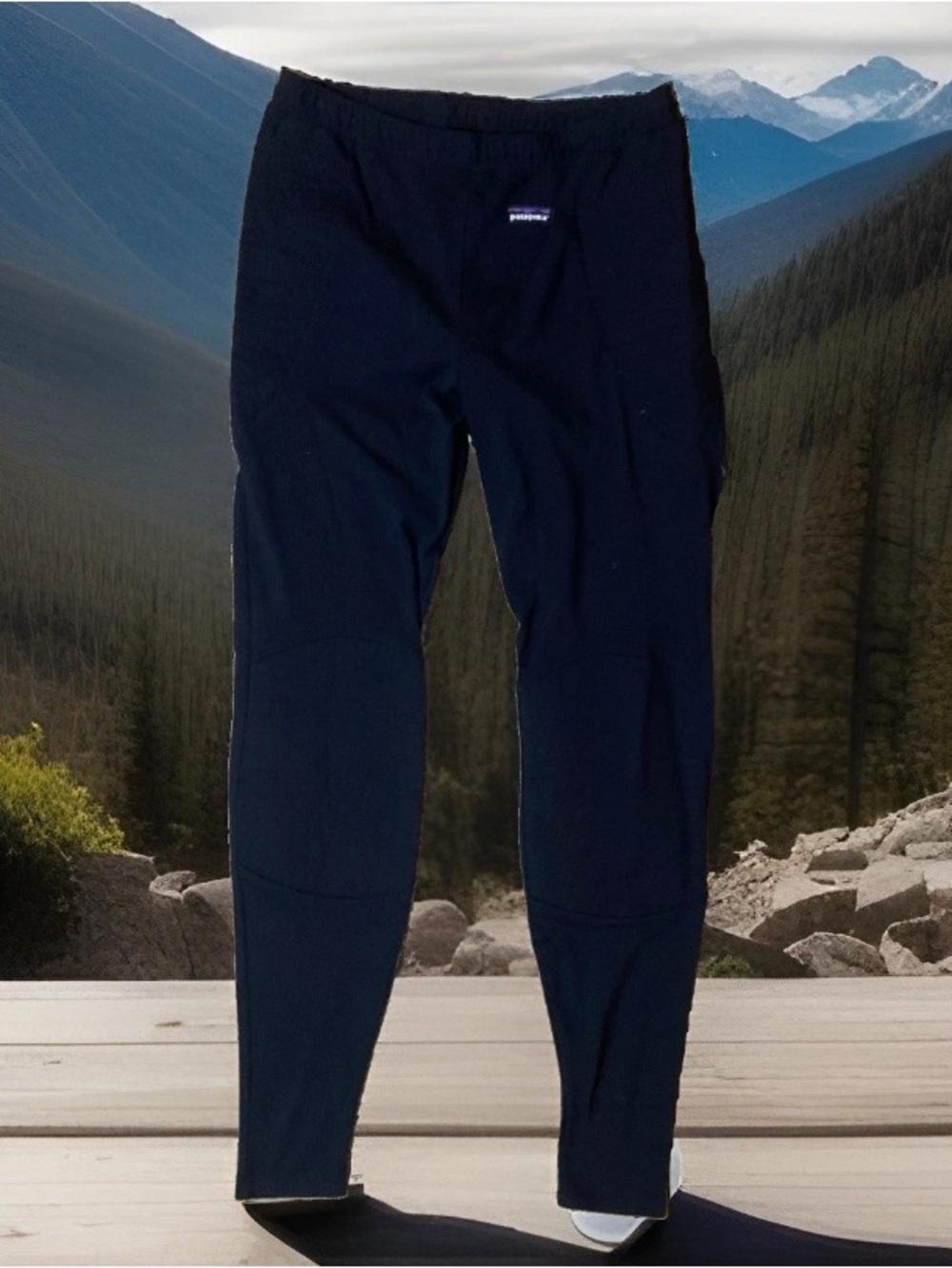 Patagonia Active Pants With Pads Black Size Large With Drawstring Made In USA